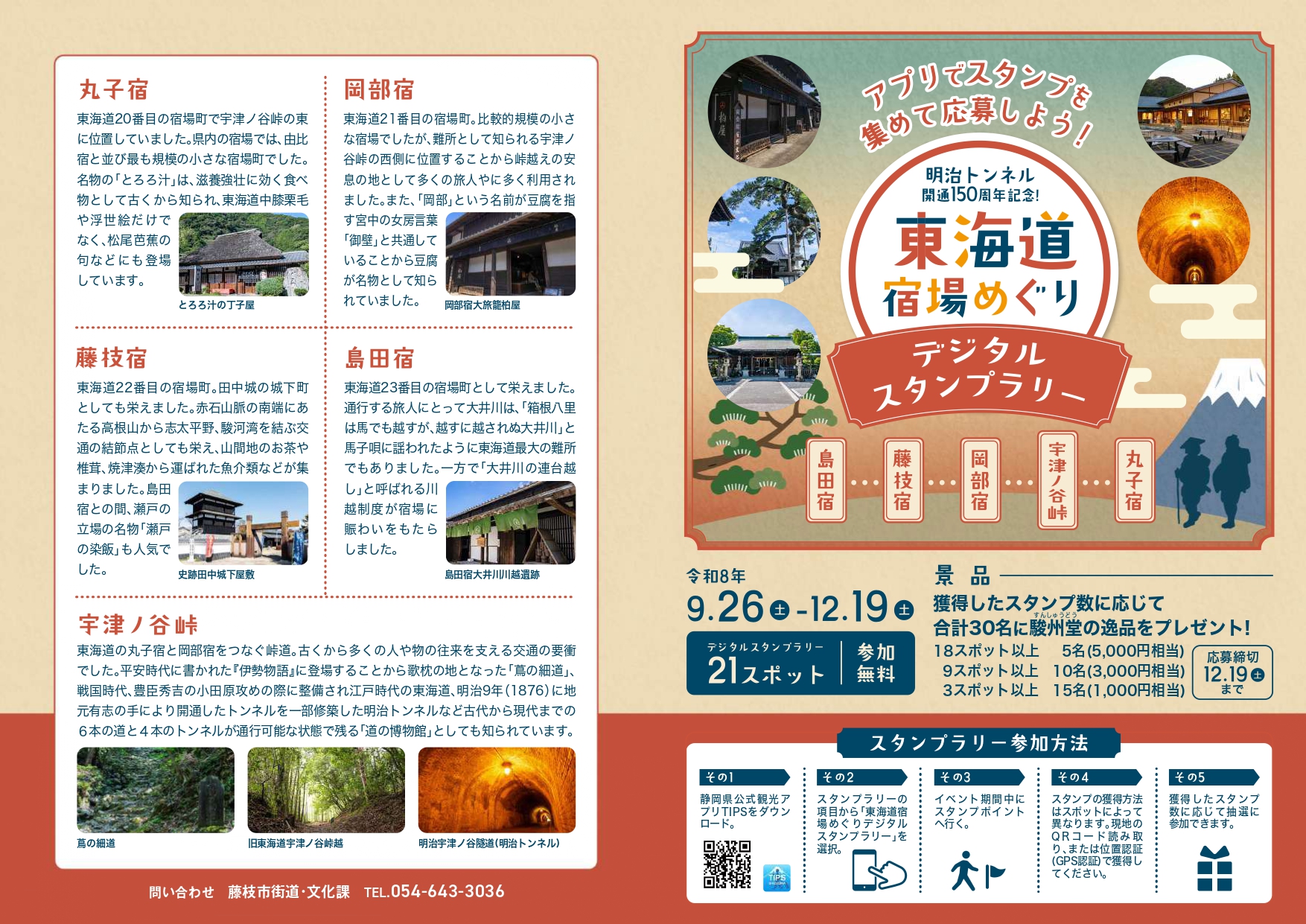 東海道宿場めぐりスタンプラリーチラシ表紙裏表紙