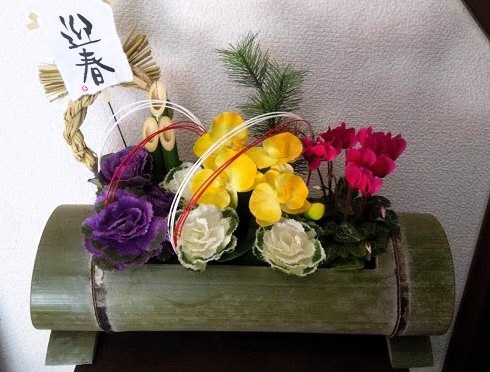 お正月の寄せ植え写真